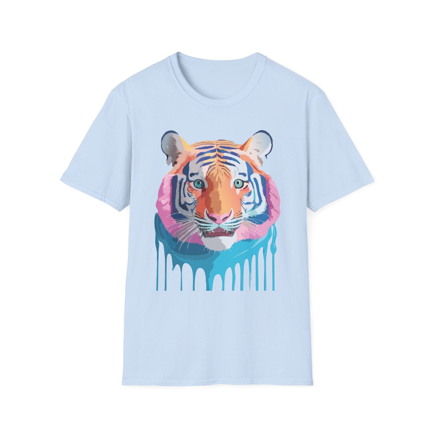 Tiger Print Unisex Softstyle Breathable Cotton Tee 64000 Gildan Shirt