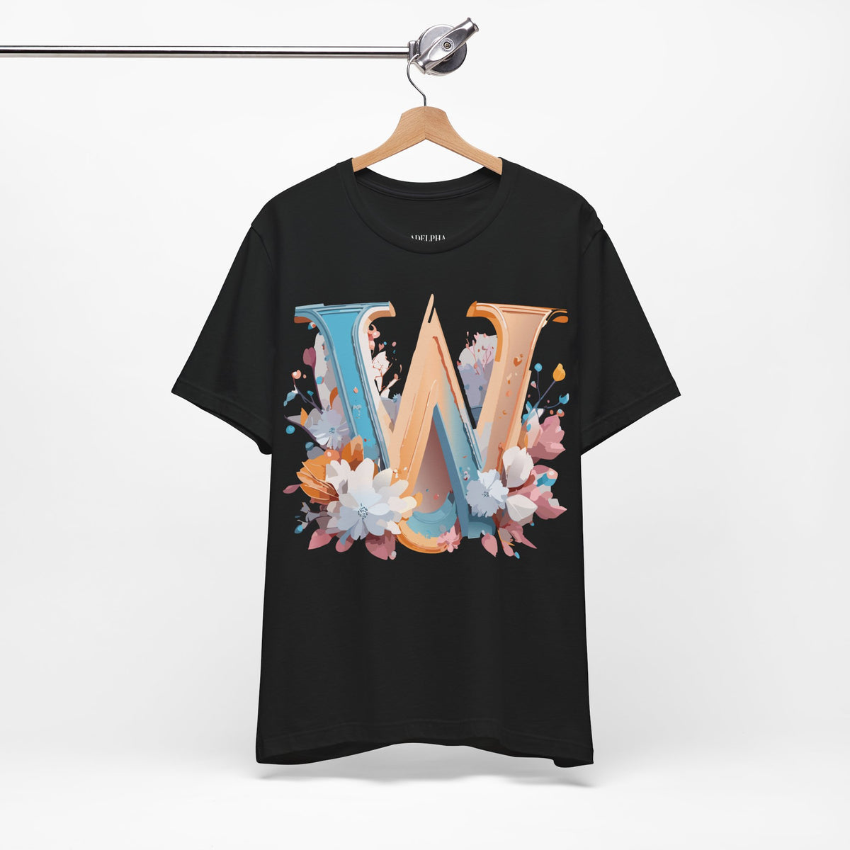 Letter W Graphic Unisex Cotton Bella+Canvas Tee with Art Letter Design