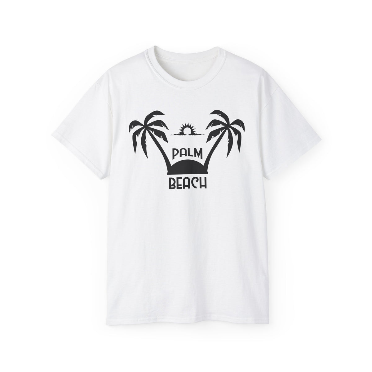 Palm Beach palm trees tee | Retro sunset graphic shirt