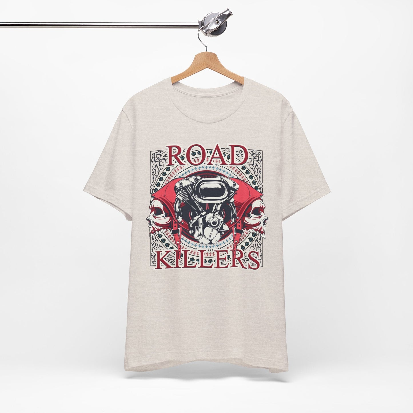 Dark Road Motorcycle Helmet Skull Tee Biker graphic t-shirt G-1