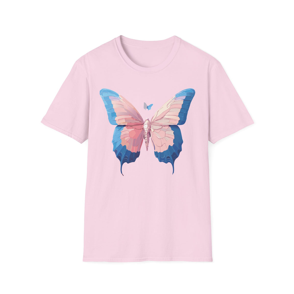 Butterfly Graphic T-Shirt — Pastel Pink & Blue Wing Graphic Tee Unisex 100 Cotton Gildan T-Shirt