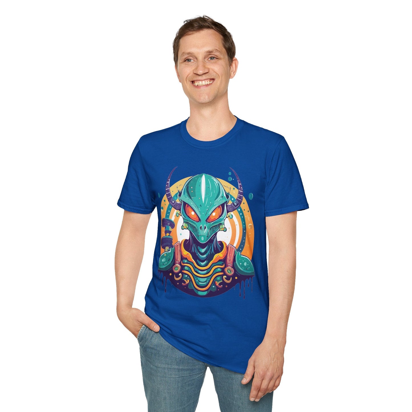 Alien Graphic Unisex Cotton Softstyle UFO Artwork Tee 14