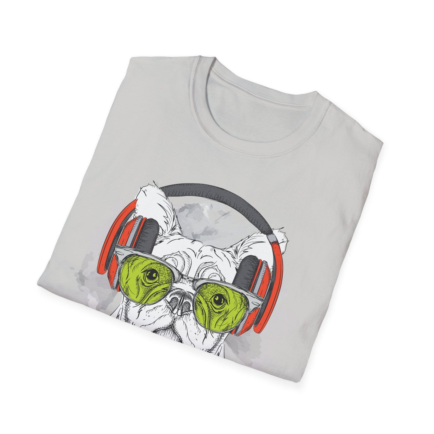 I Love Music Animals Shirt With Headphones Unisex Softstyle Tee 100 Percent Ring Spun Cotton