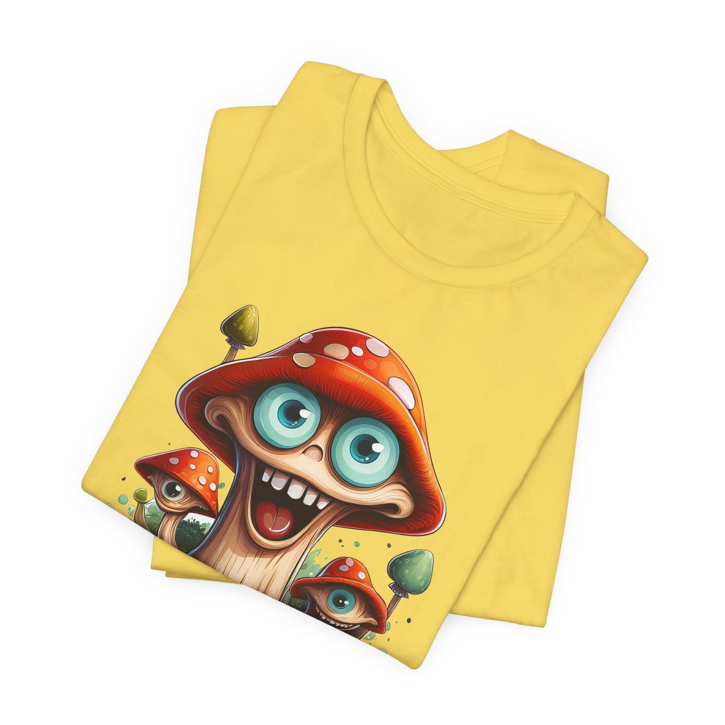 Cute Mushroom Graphic Tee, Fun Cartoon Shirt, Funny Mushroom Shirt, Cute Cartoon Tees, Graphic T-Shirt, Art Design T-Shirt