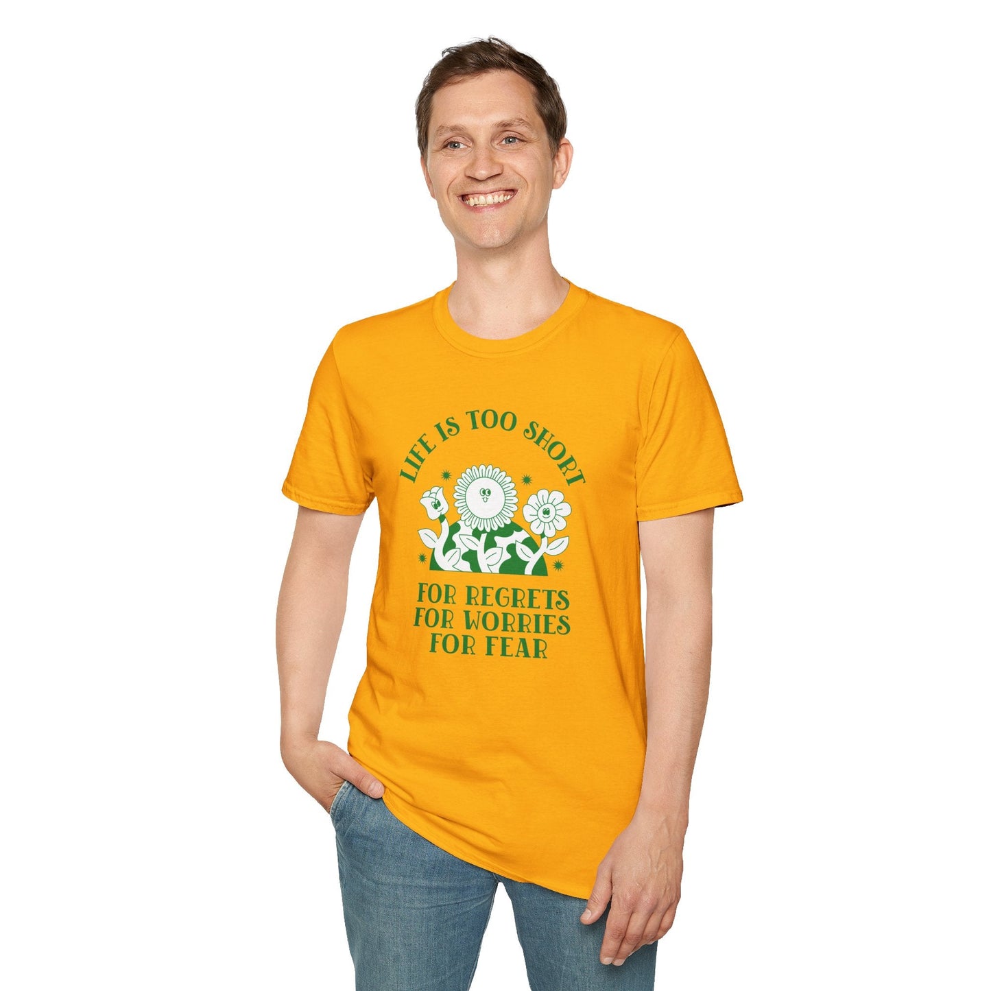 Positive Slogan T Shirts With Positive Words Tee Shirt Good Quotes Unisex Gildan Softstyle 64000 100 Percent Cotton