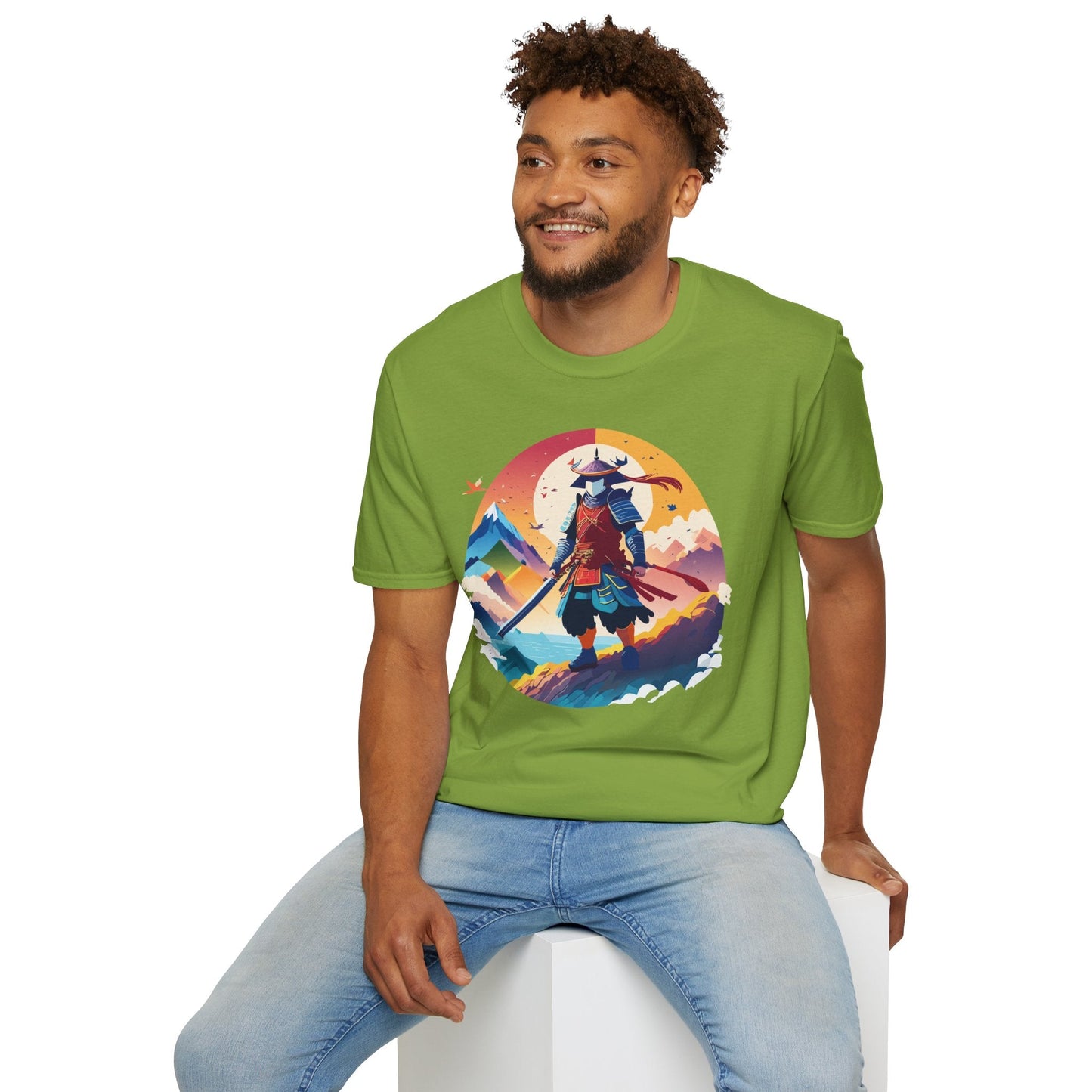 Samurai T Shirt Unisex Softstyle Gildan 64000 100 Percent Ring Spun Cotton Tee For Everyday Wear