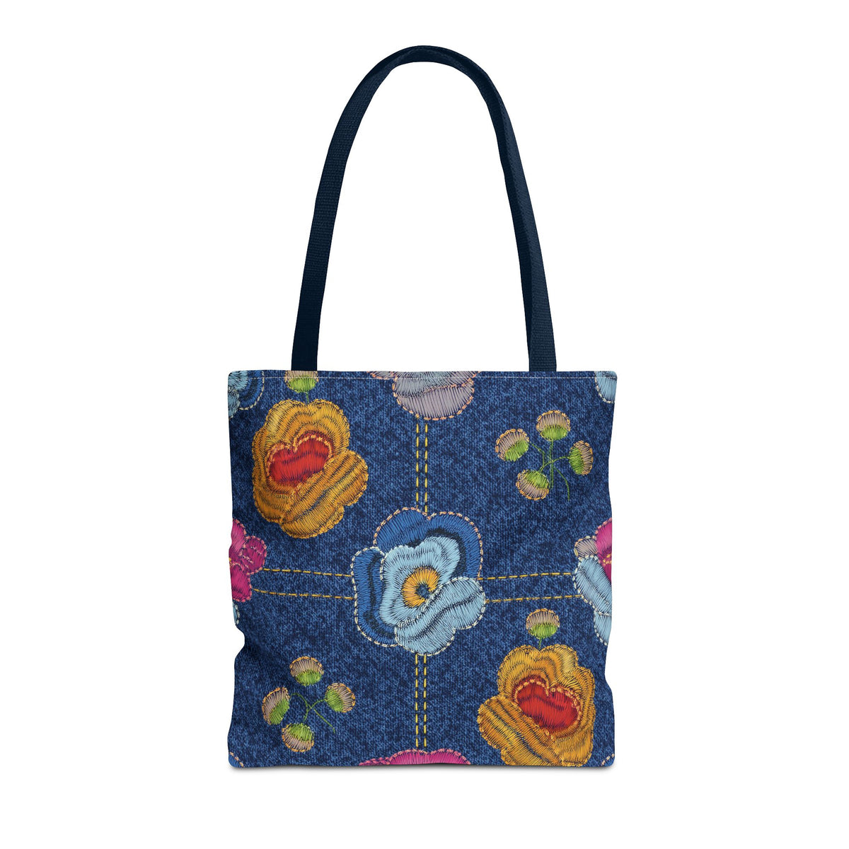 Denim Fabric Imitation Print Unisex Canvas Bag Poly Spun 3 Sizes Tote Bag 159-5