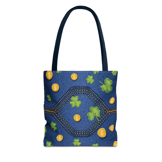 St. Patrick's Day DENIM PRINT CANVAS BAG HIGH-QUALITY 100% SPUN POLY BAG-203-6