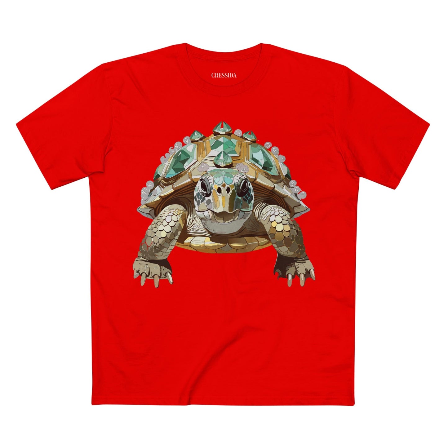 Turtle Graphic Unisex 100 Cotton Tee With Unique Animal Golden Medallion Art Design 29
