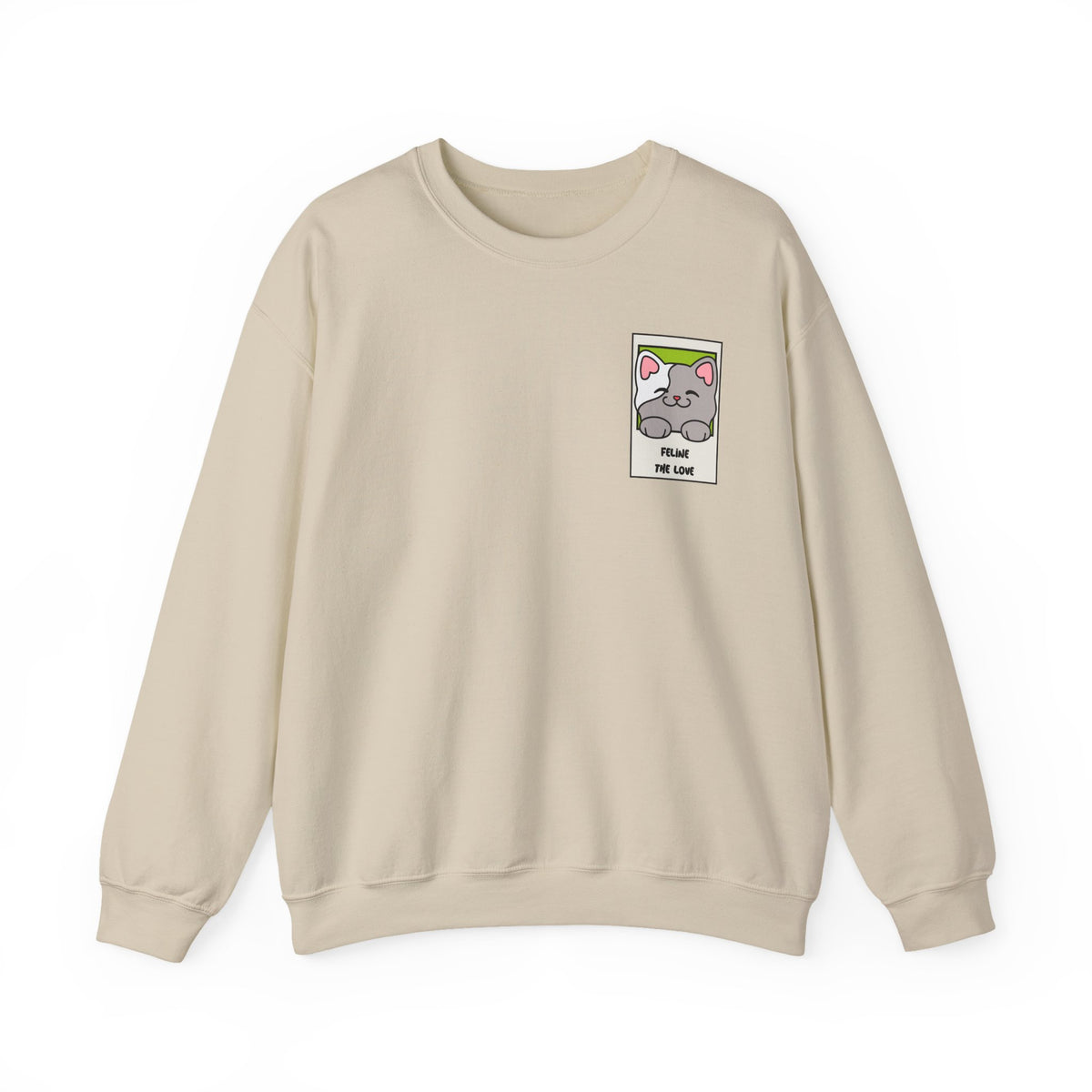 Pocket Cat Graphic Valentine's Day Sweatshirt Unisex 50/50 Cotton-Poly Sweatshirt w74