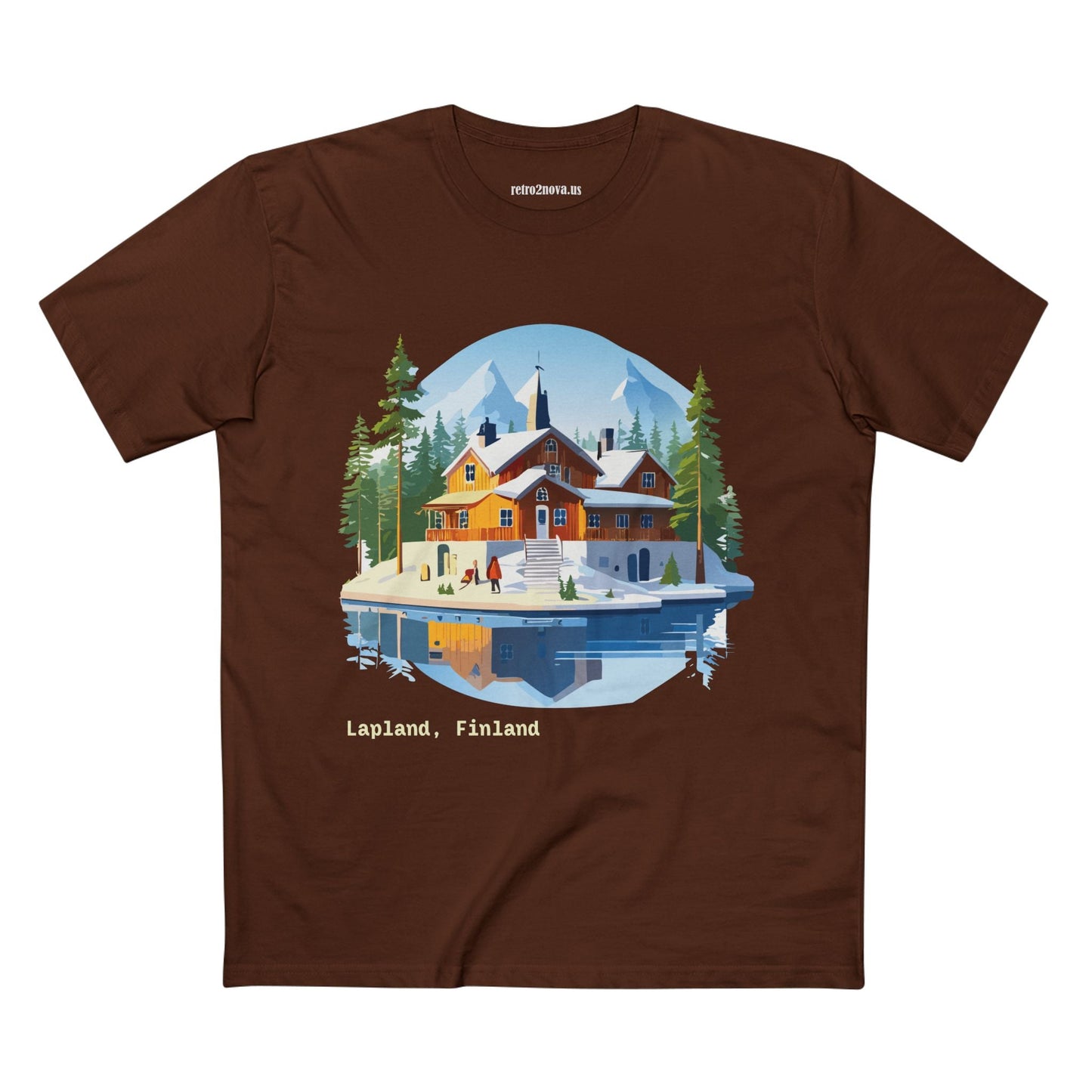 Lapland Travel Shirt Unisex Premium Cotton Tee With Original Art Design Retro2Nova