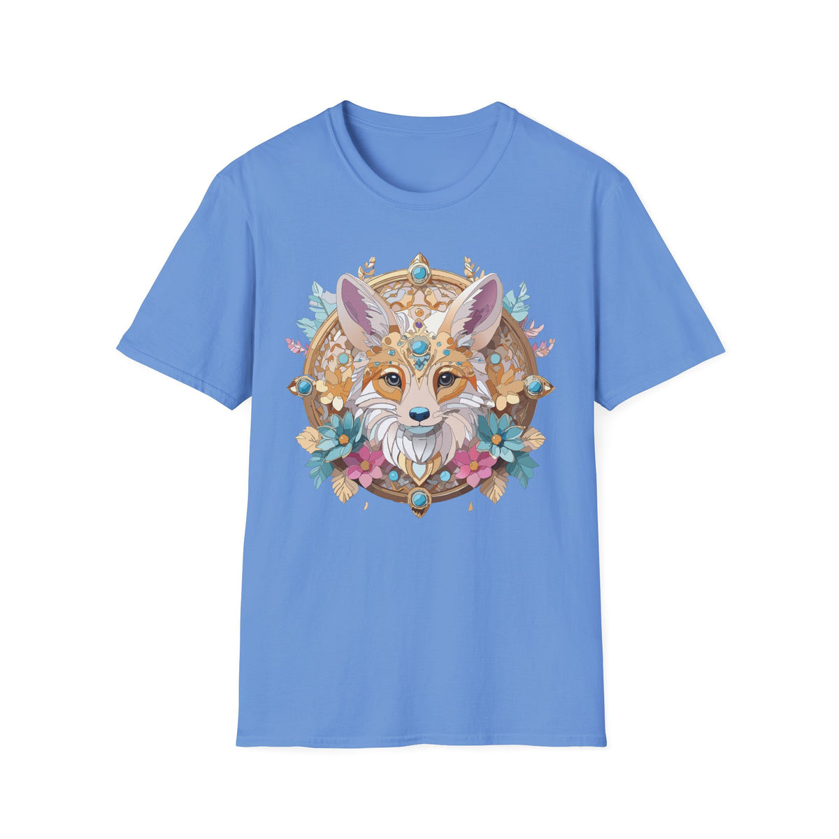 Boho Fox Mandala T-Shirt | Floral Fox Face Tee