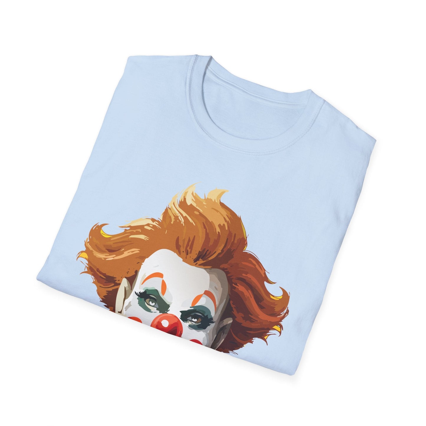 Clown Theme T Shirt Funny Man Circus Scary Man Unisex Gildan Softstyle Graphic Tee Everyday Wear