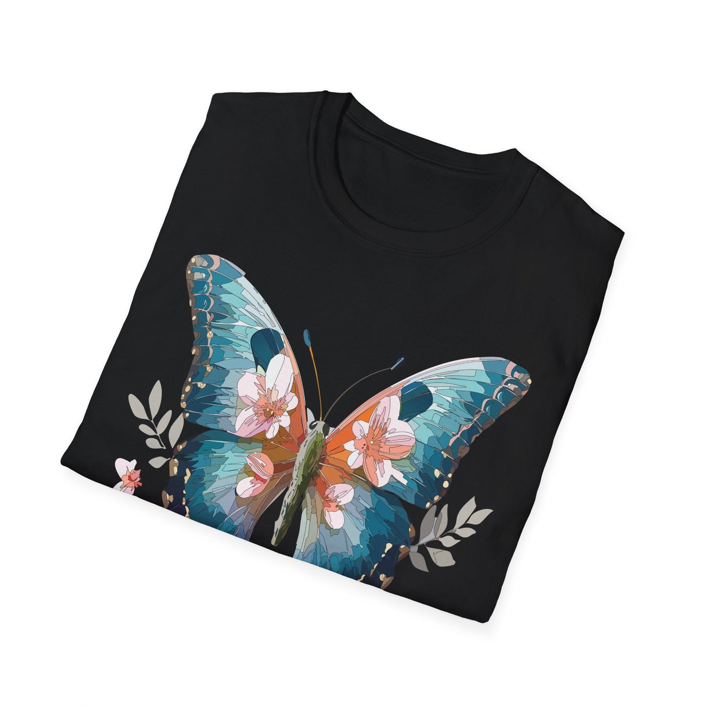 Butterfly Shirt Unisex T Shirt Monarch Butterfly Print Gildan Softstyle 64000 Cotton Tee Classic