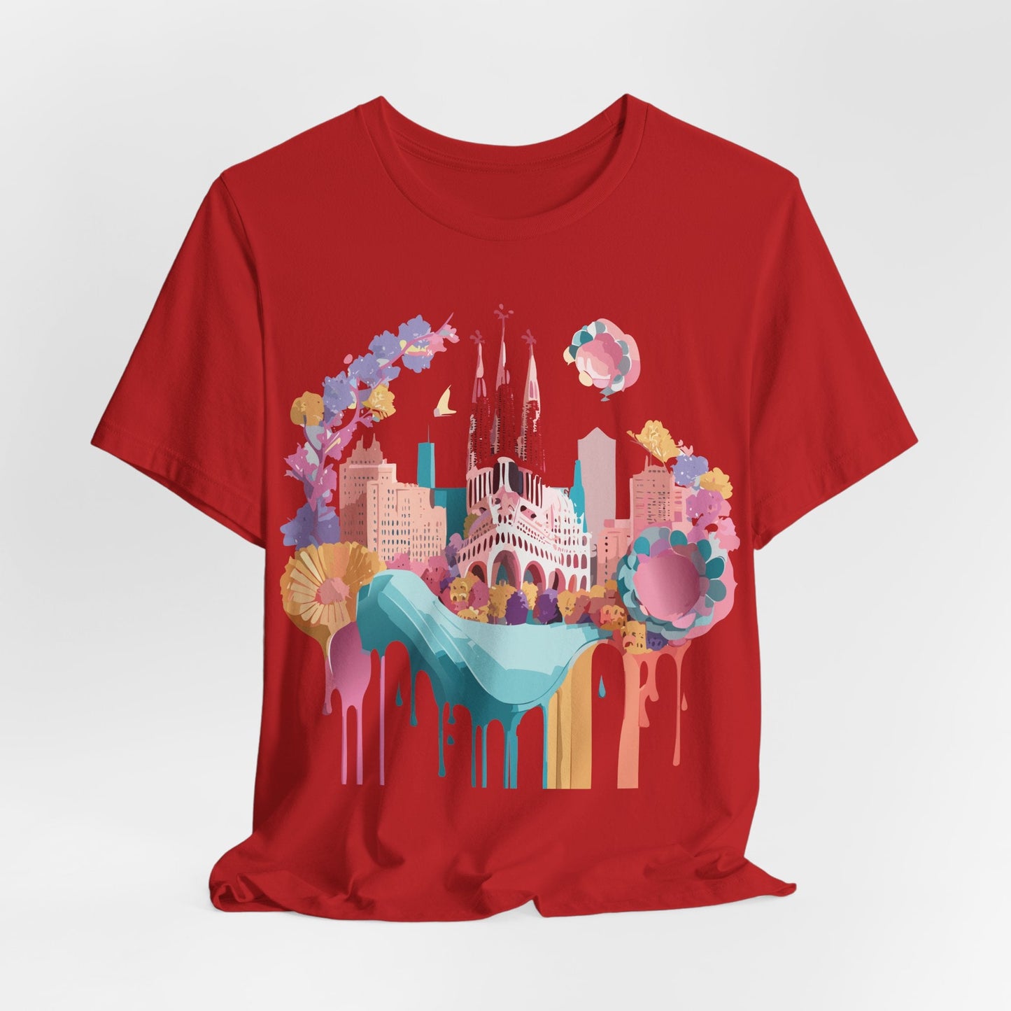 Tourist Shirt Barcelona Graphic Tee Unisex Vintage Style Adelpha Artwork Art Design Tee