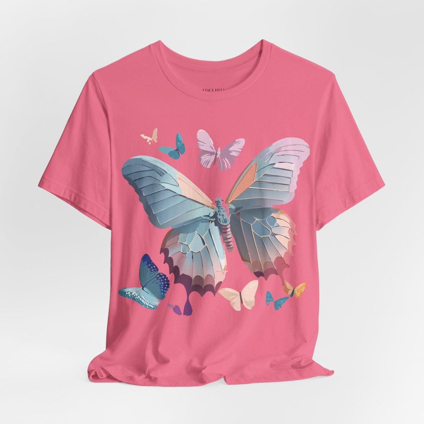 Butterfly Graphic Short Sleeve Tee Unisex Vintage Art Shirt By Adelpha