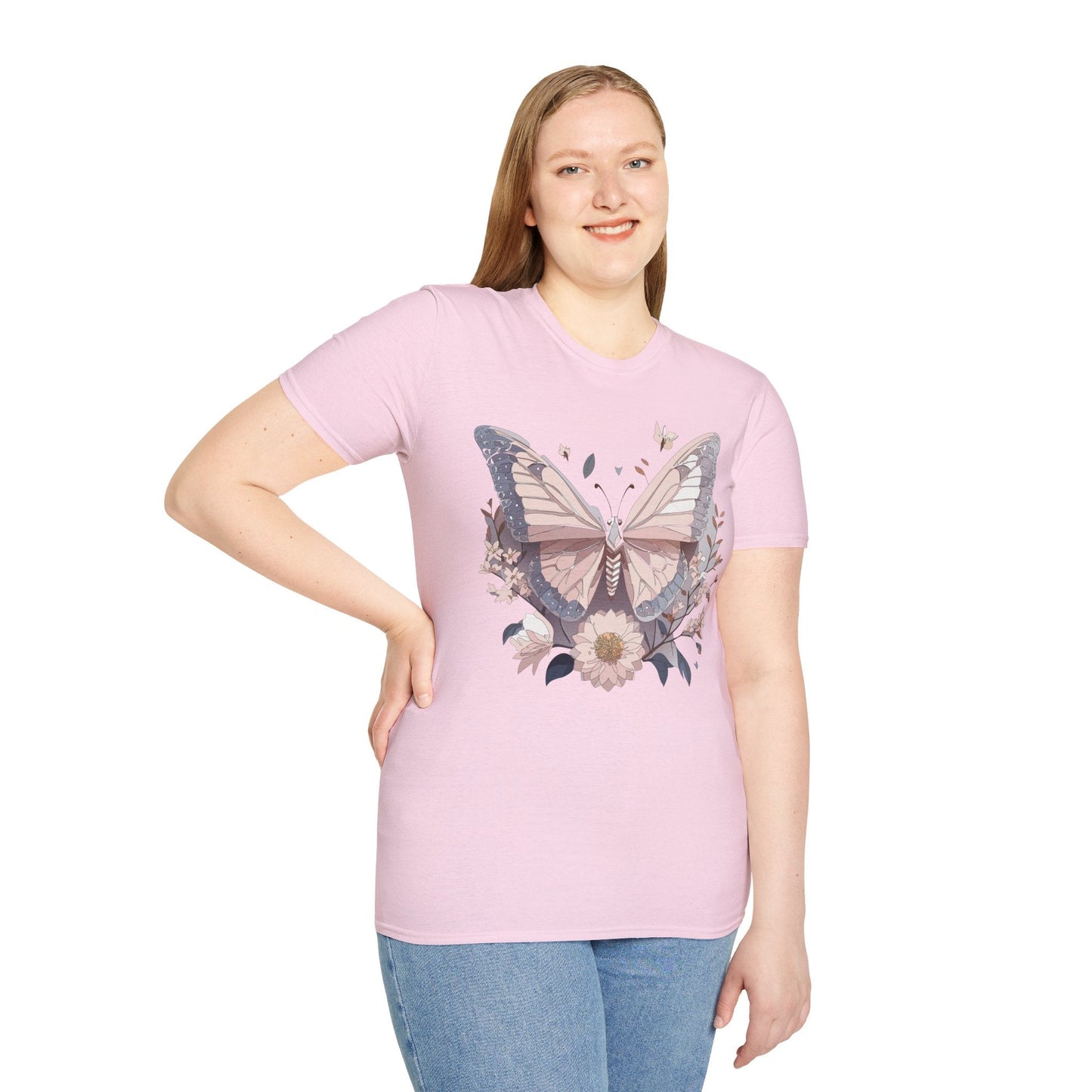 Butterfly Shirt Unisex Gildan Softstyle 64000 Monarch Butterfly Tee 100 Percent Ring Spun Cotton