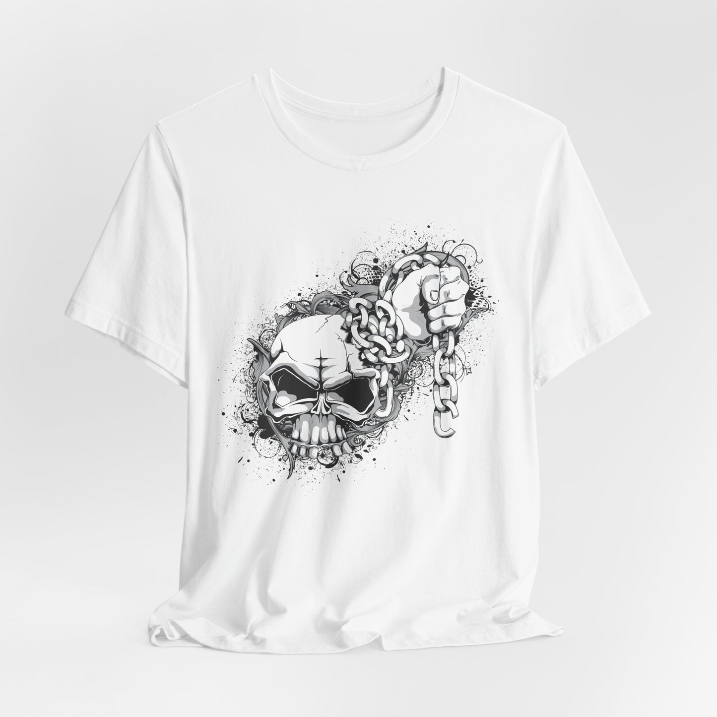 Chain Skull Graphic Design Tee, Skull Shirt, Vintage Tees, Art Design T-Shirt, Vintage Graphic Tee, Art Shirts with Skulls