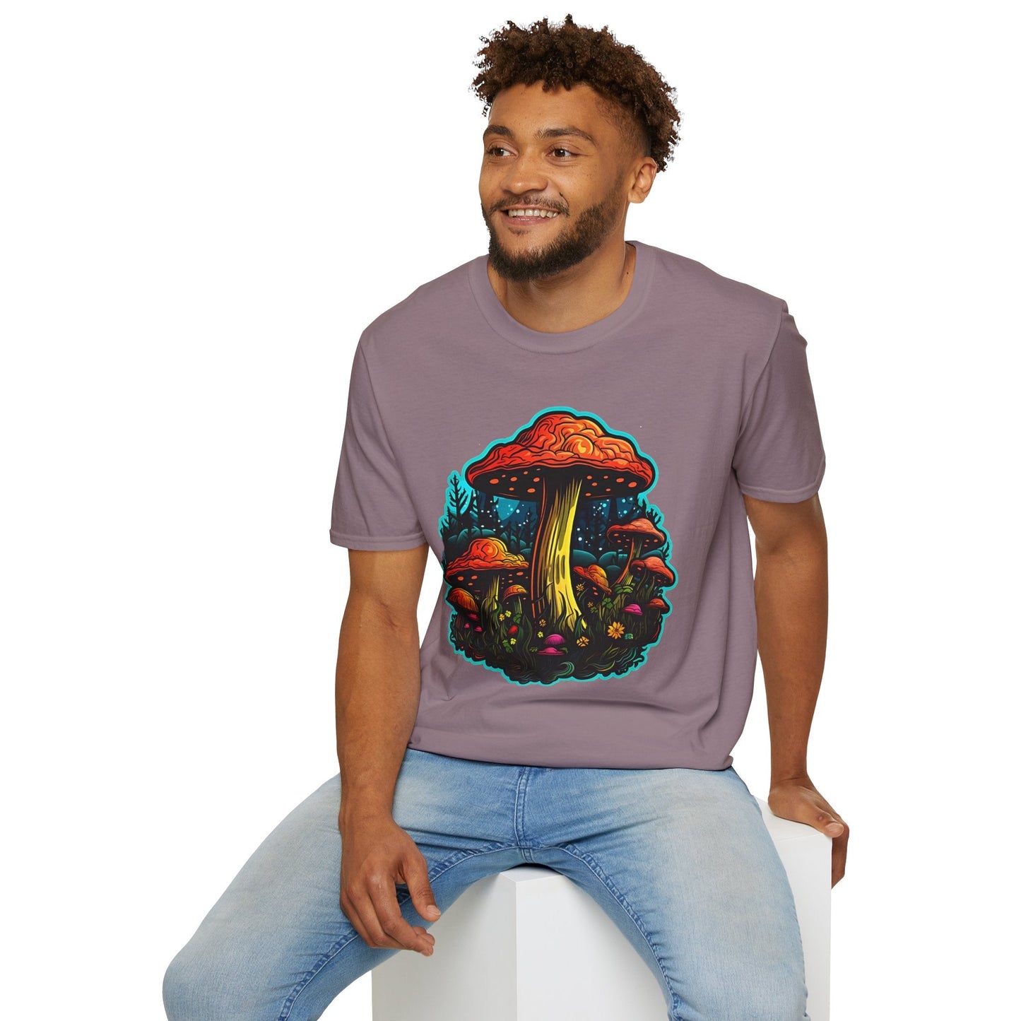 Funny Mashroom Graphic Unisex Softstyle Cotton With Cartoon Illustration Design 22