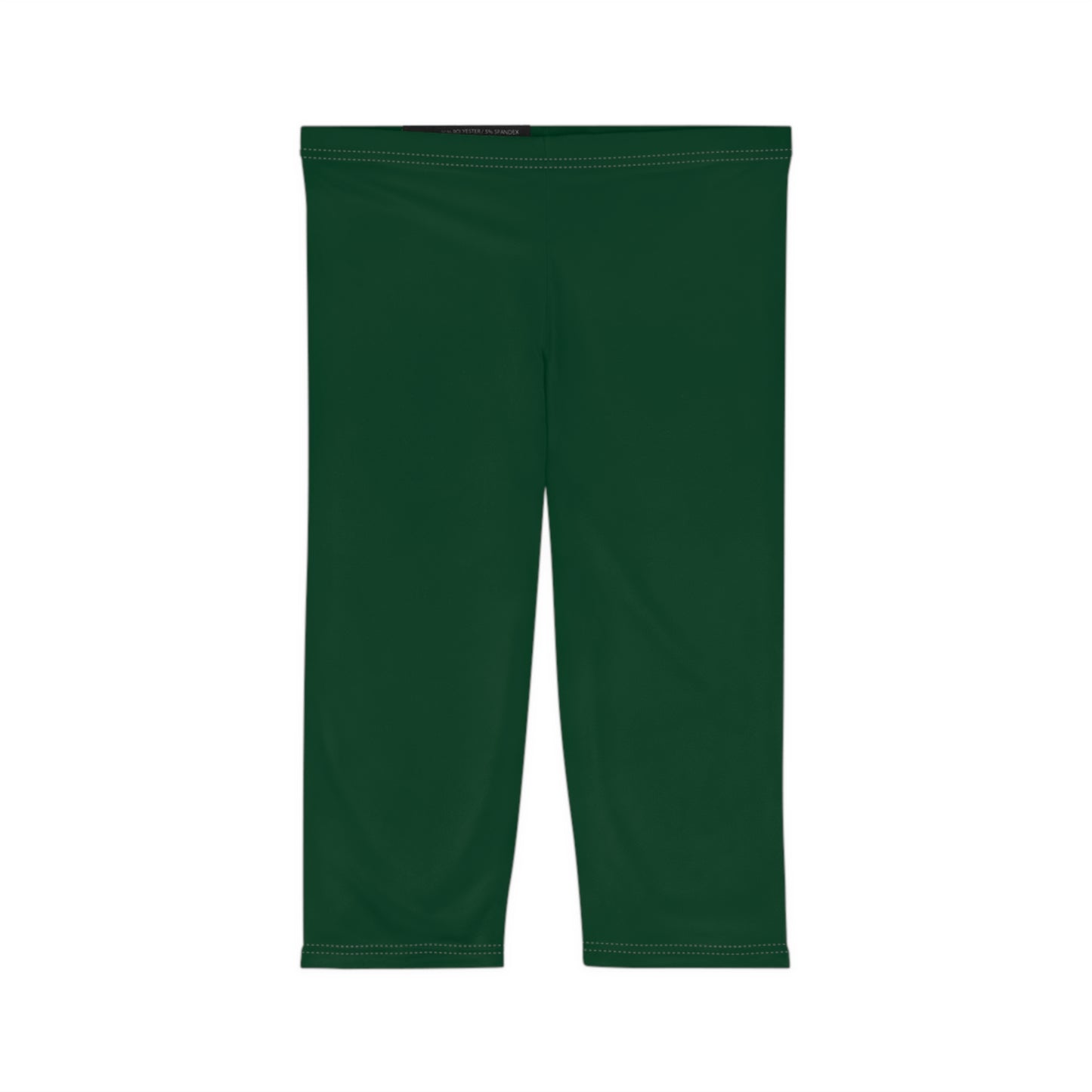 Deep Forest Color Women's Brushed Suede Poly Span Casual Capri Leggings XS-2XL