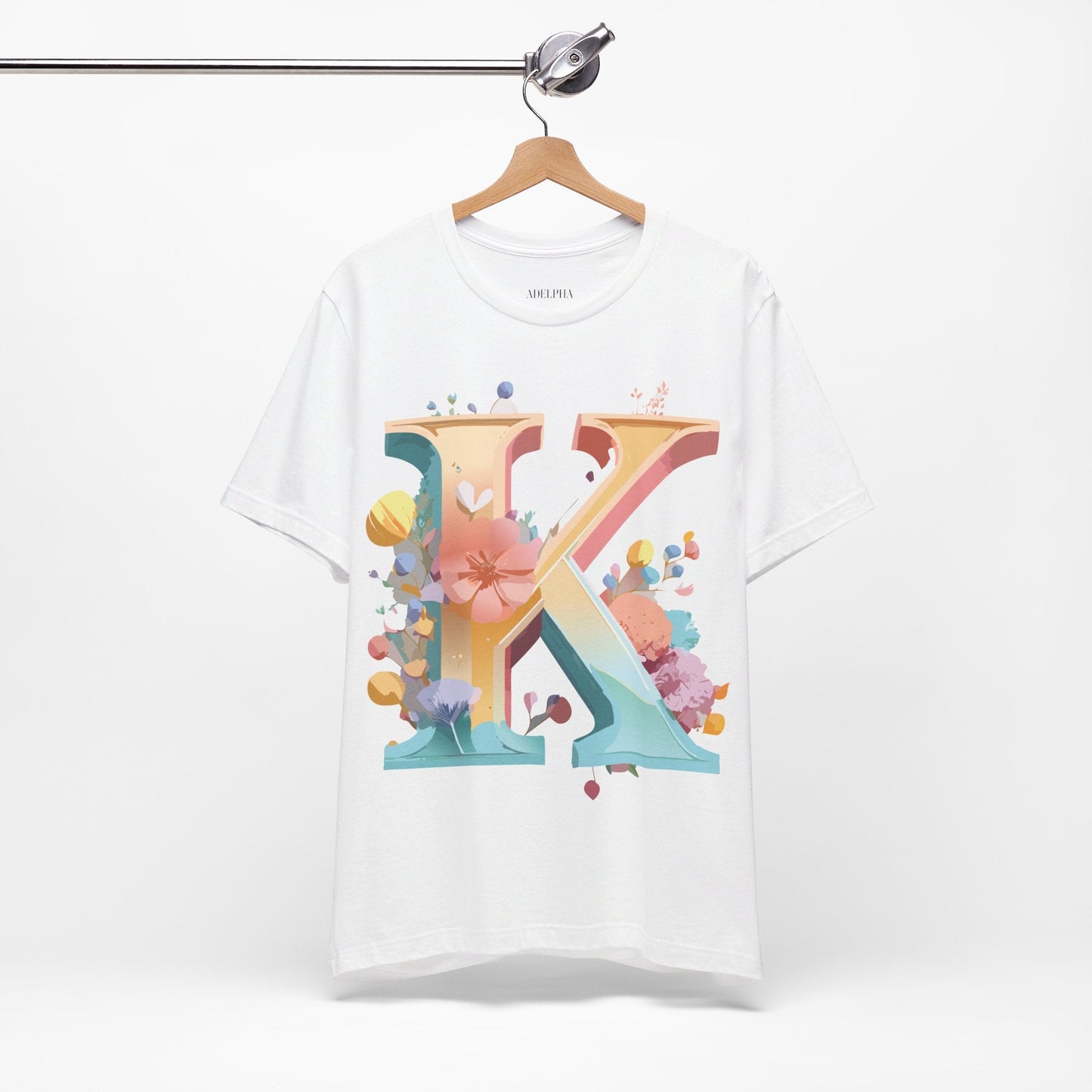 Letter K Shirt Unisex Graphic Tee With Vintage Inspired Artwork By Adelpha Short Sleeve