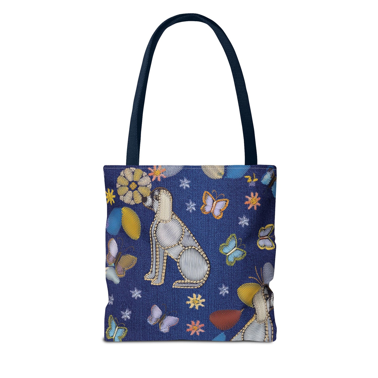 Denim Fabric Imitation Print Unisex Canvas Bag Poly Spun 3 Sizes Tote Bag 191-2