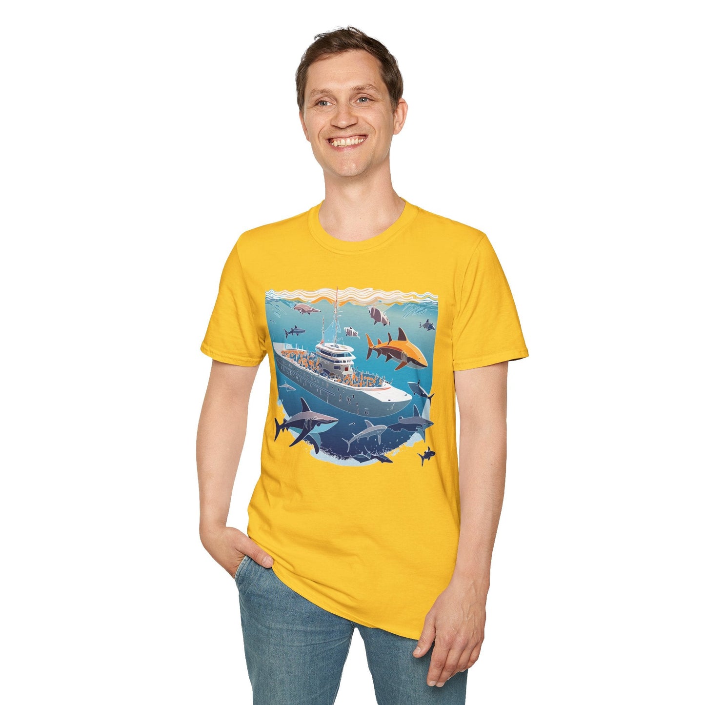Ocean Graphic Unisex Softstyle Cotton Tee 7
