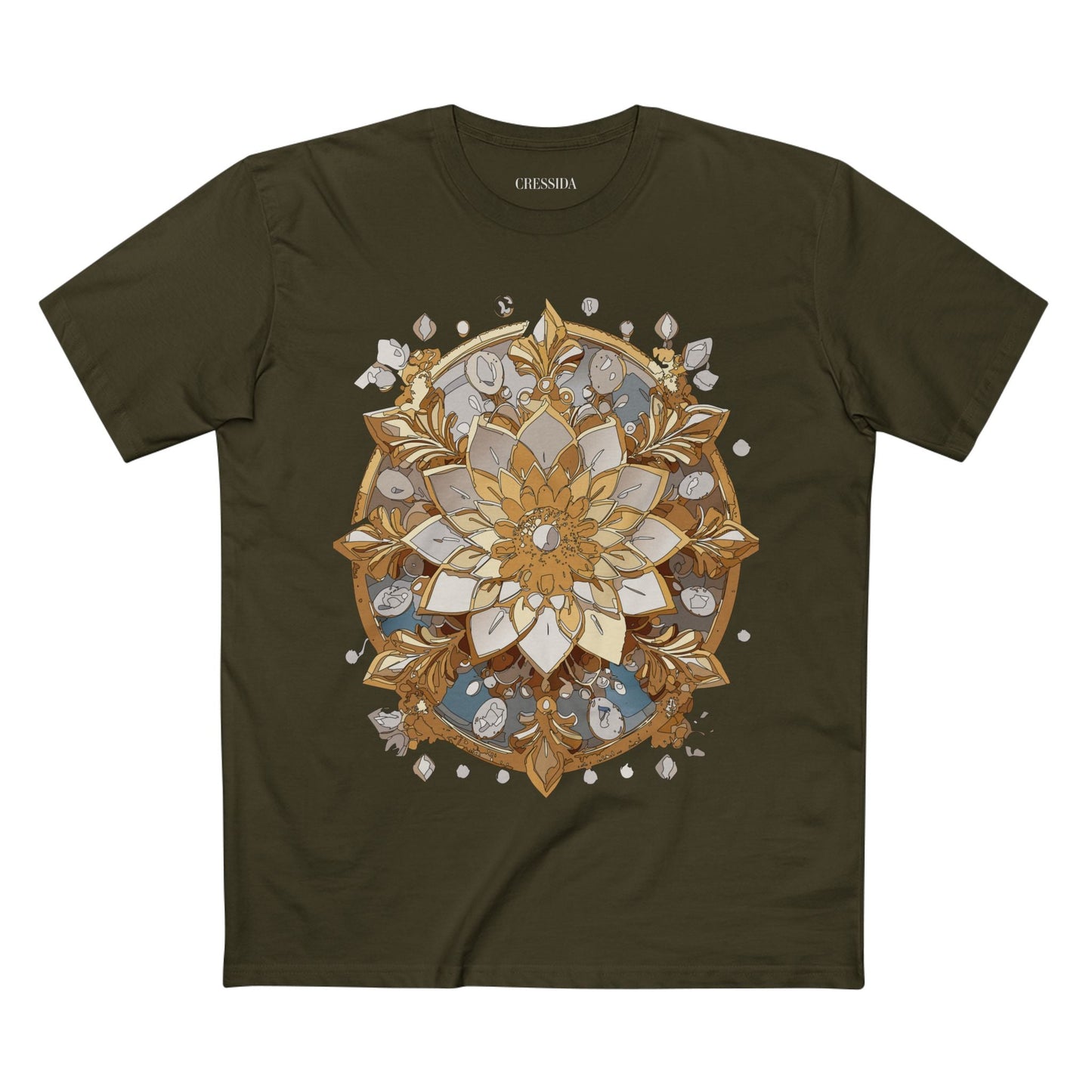 Floral Graphic T-Shirt Unisex 100 Cotton Art Design with Antique Flowers Tee 21
