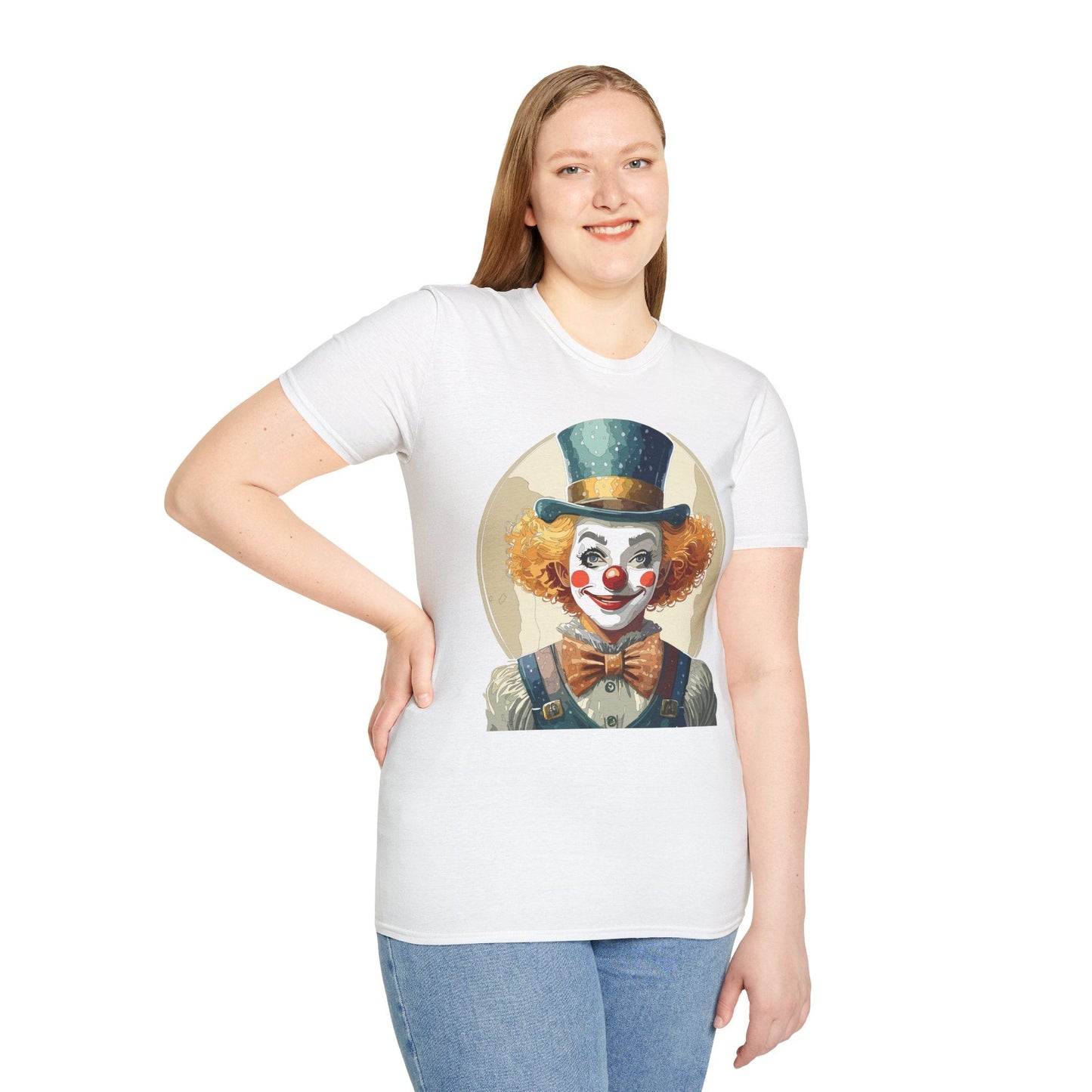Clown Shirt Unisex T Shirt With Clown Circus Theme Funny Man Shirt Gildan Softstyle 64000