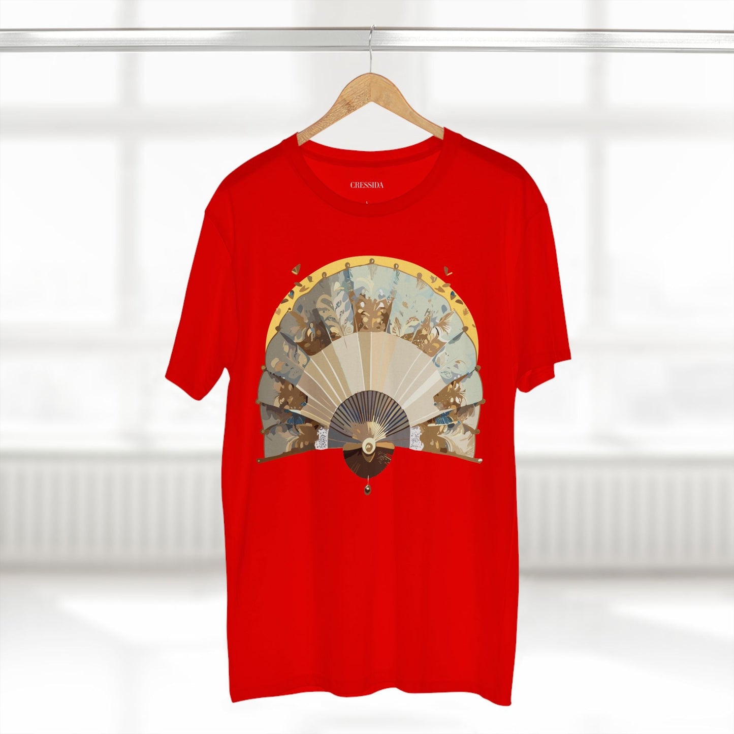 Antique Fan Graphic Design T-Shirt Unisex 100 Cotton Floral Carnival Artwork Tee 26