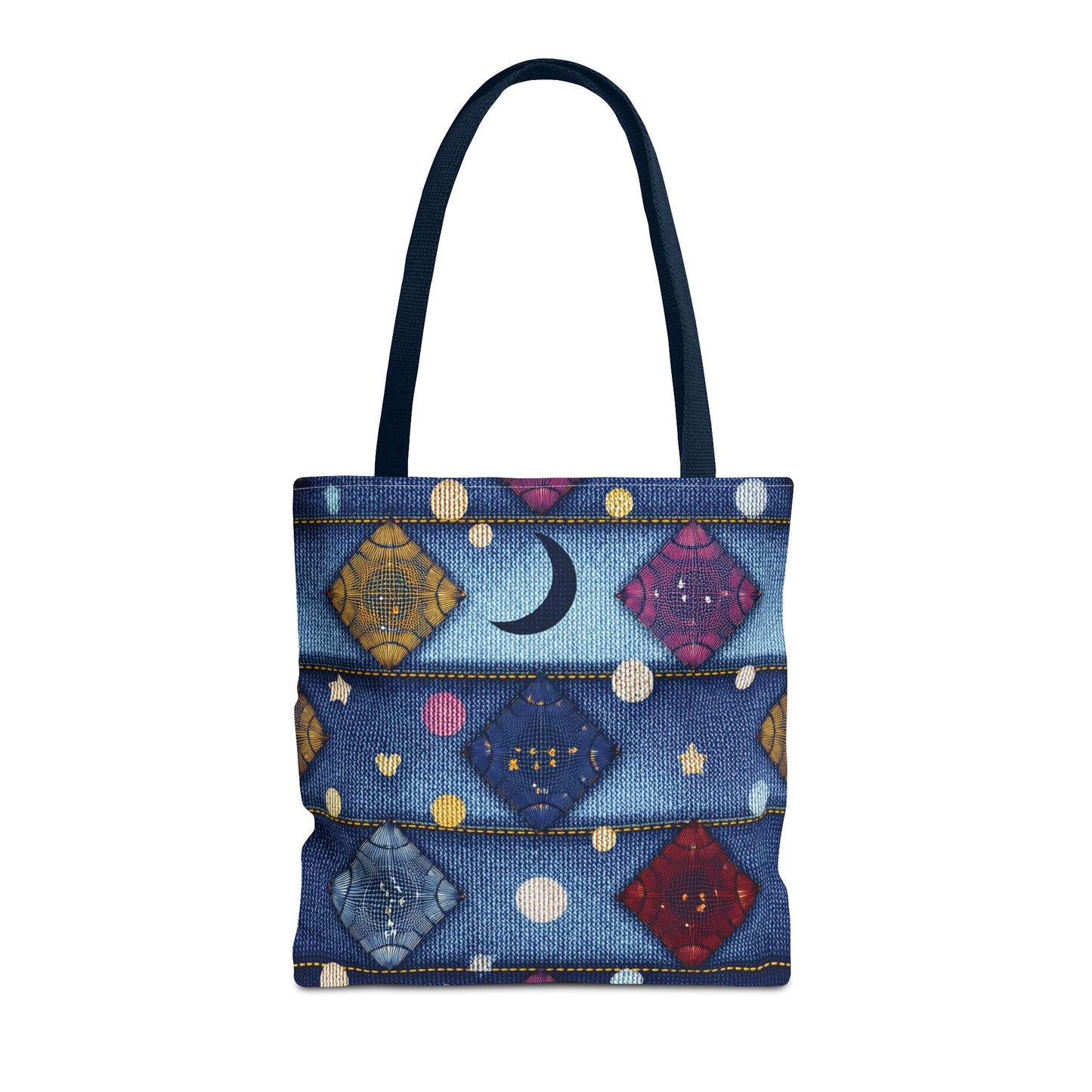 Denim Fabric Imitation Print Unisex Canvas Bag Poly Spun 3 Sizes Tote Bag 183