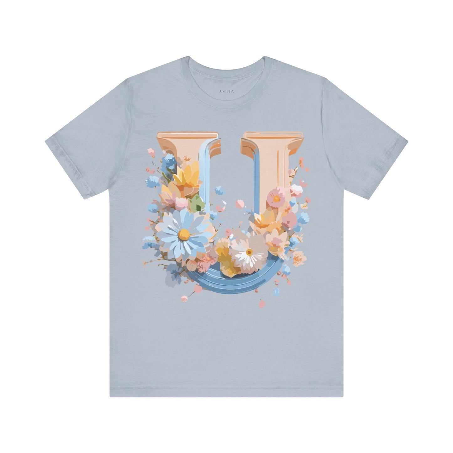 Letter U Shirt Unisex Graphic Tee By Adelpha Vintage Inspired Short Sleeve Art Design