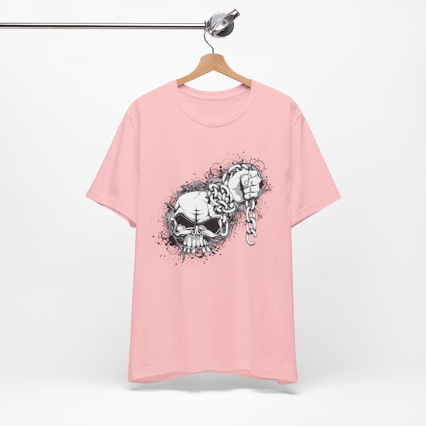 Chain Skull Graphic Design Tee, Skull Shirt, Vintage Tees, Art Design T-Shirt, Vintage Graphic Tee, Art Shirts with Skulls