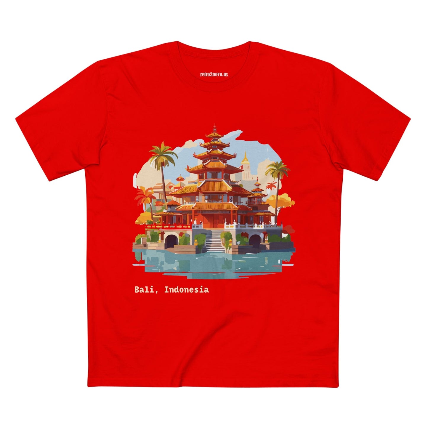 Travel Shirt Bali Tourist Unisex Premium Cotton Art Design Tee By Retro2Nova Collection Edition