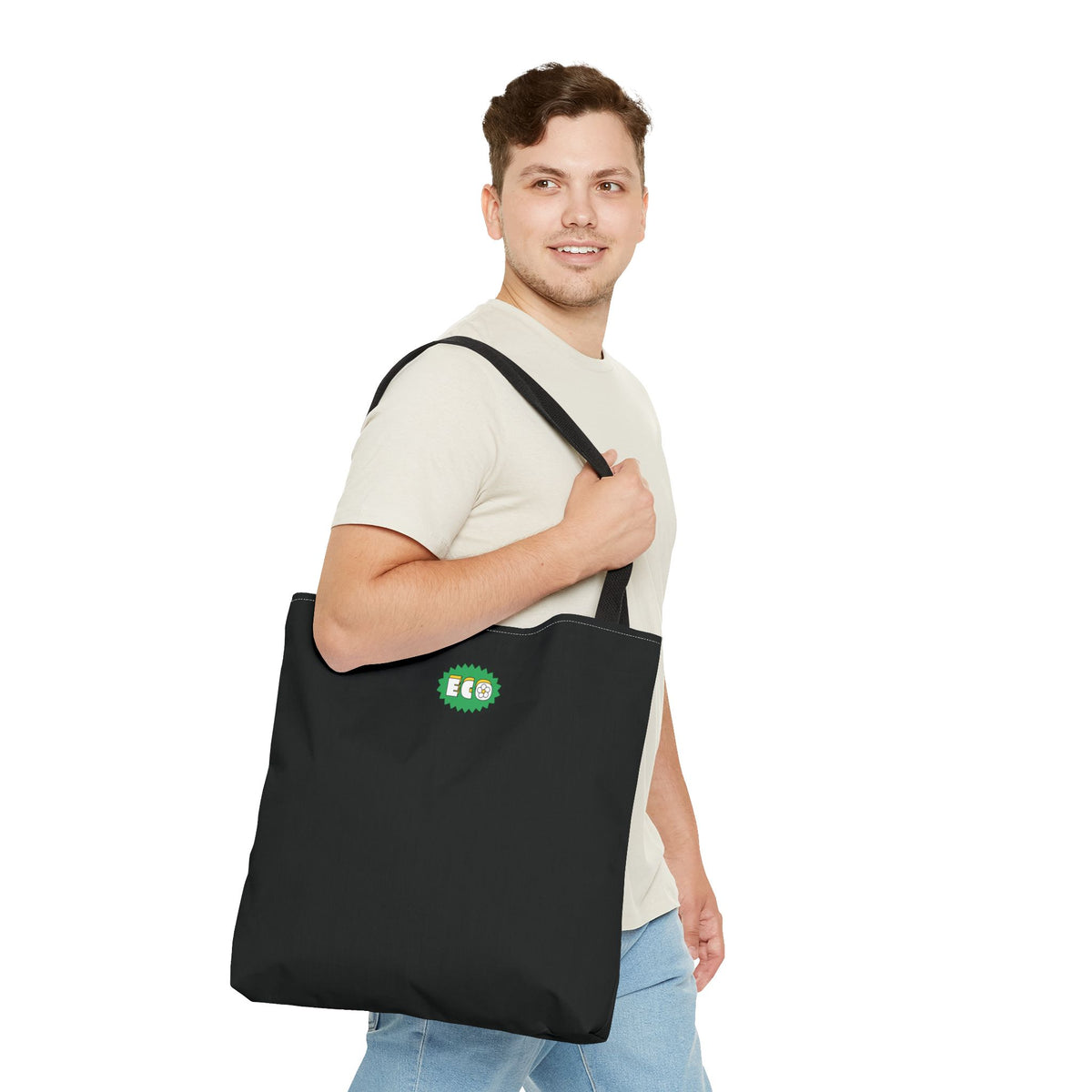 ECO BLACK COLOR CANVAS BAG HIGH-QUALITY 100% SPUN POLYESTER 3 SIZES BAG-E3