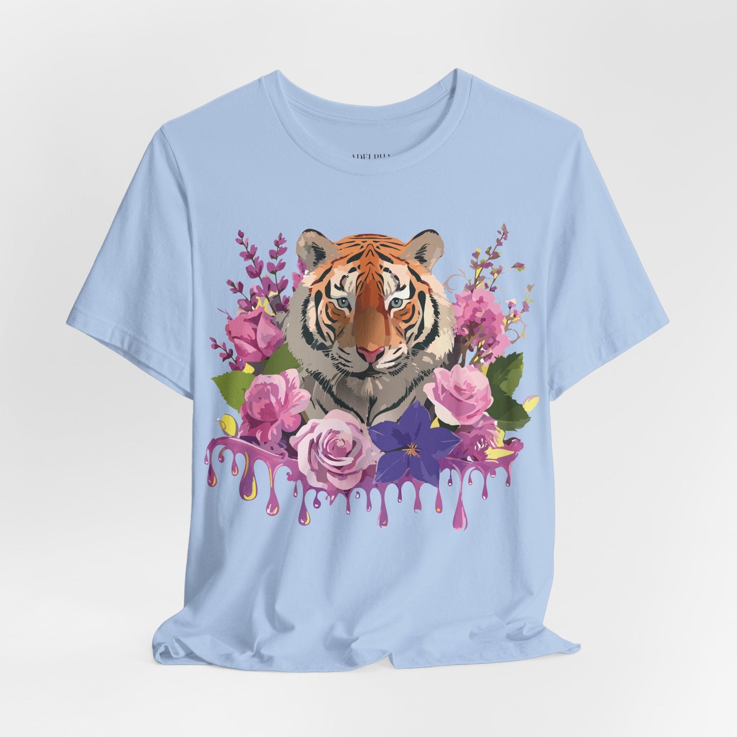 Tiger Graphic Tee Unisex Short Sleeve Vintage Inspired Art Design By Adelpha Premium