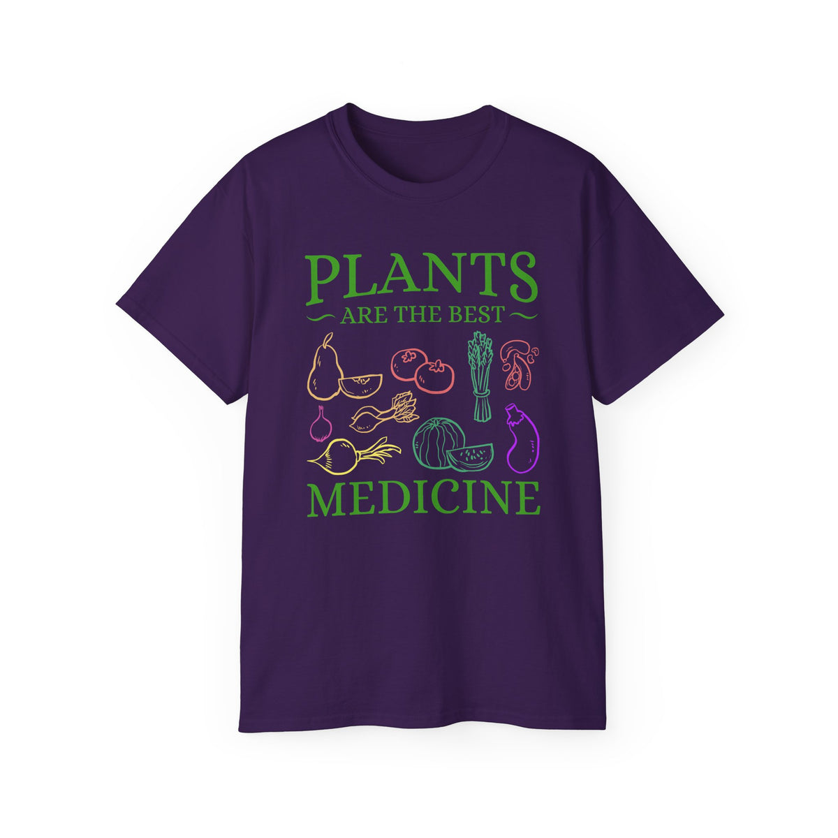 Plants Are the Best Medicine T-Shirt | Vegetable Line Art, Herbal Wellness Tee