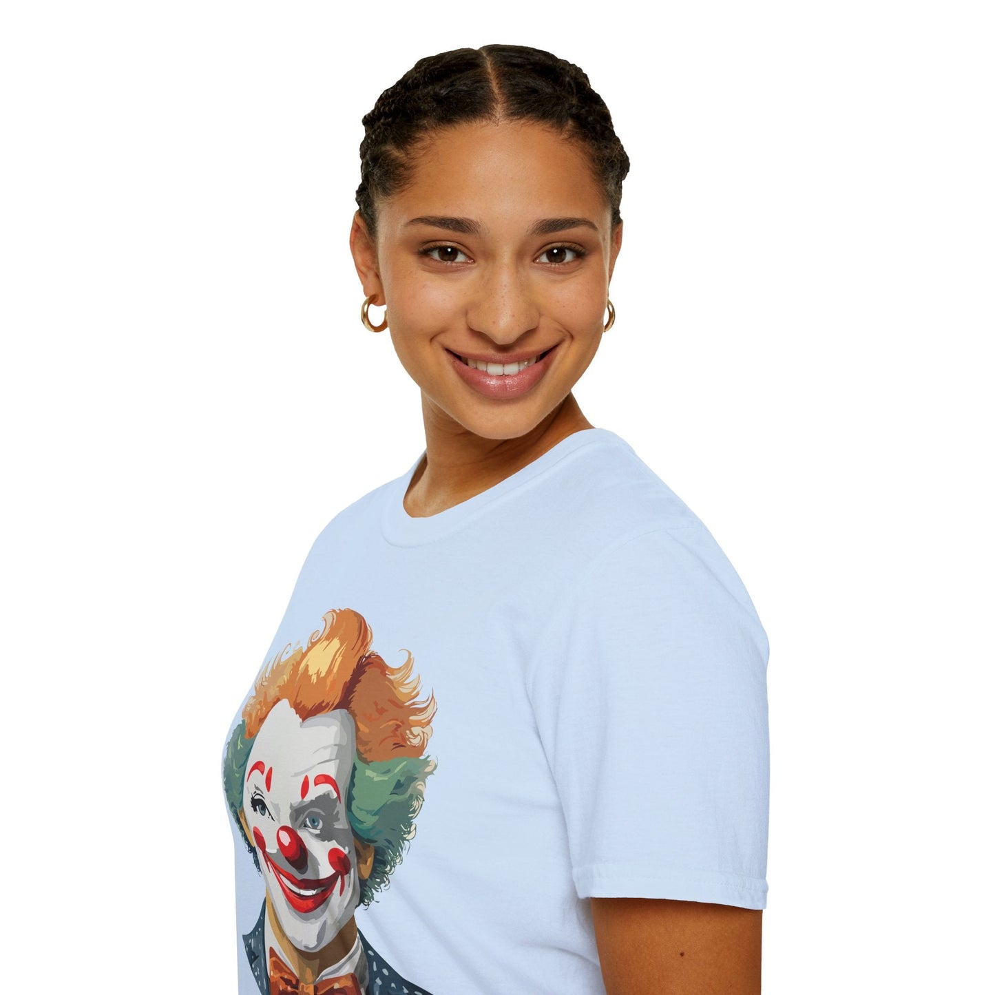 Unisex Short Sleeve Softstyle Clown T Shirt With Funny Man Circus Theme Tee Gildan 64000