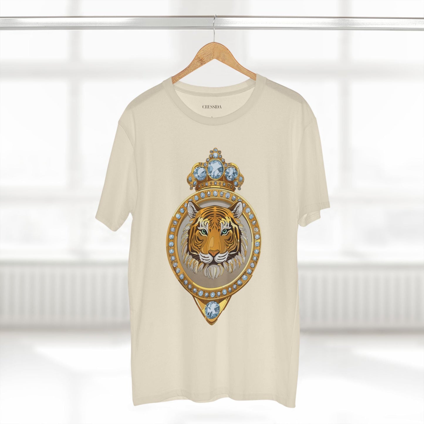 Tiger Graphic Unisex 100 Cotton Tee With Unique Animal Golden Medallion Art Design 2