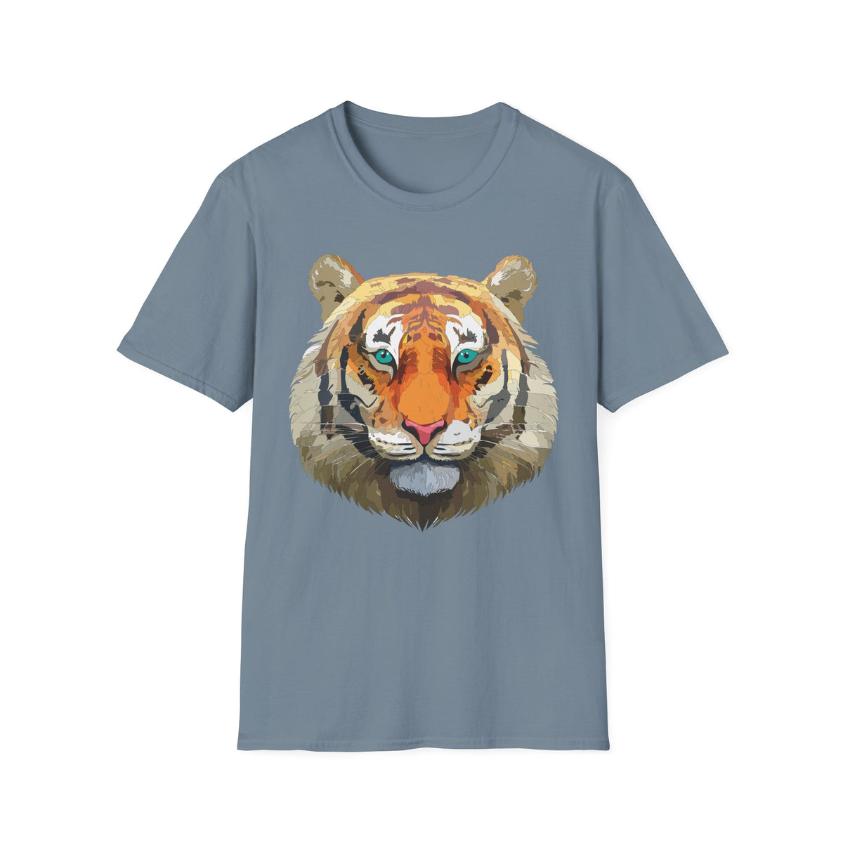 Watercolor Tiger Head T-Shirt | Bold Animal Portrait