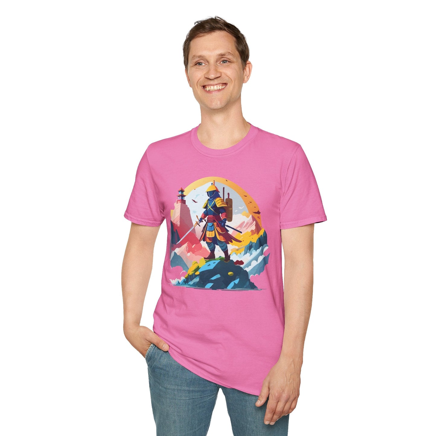 Samurai Unisex T Shirt Softstyle 64000 Short Sleeve Tee 100 Percent Cotton Breathable Comfort Fit