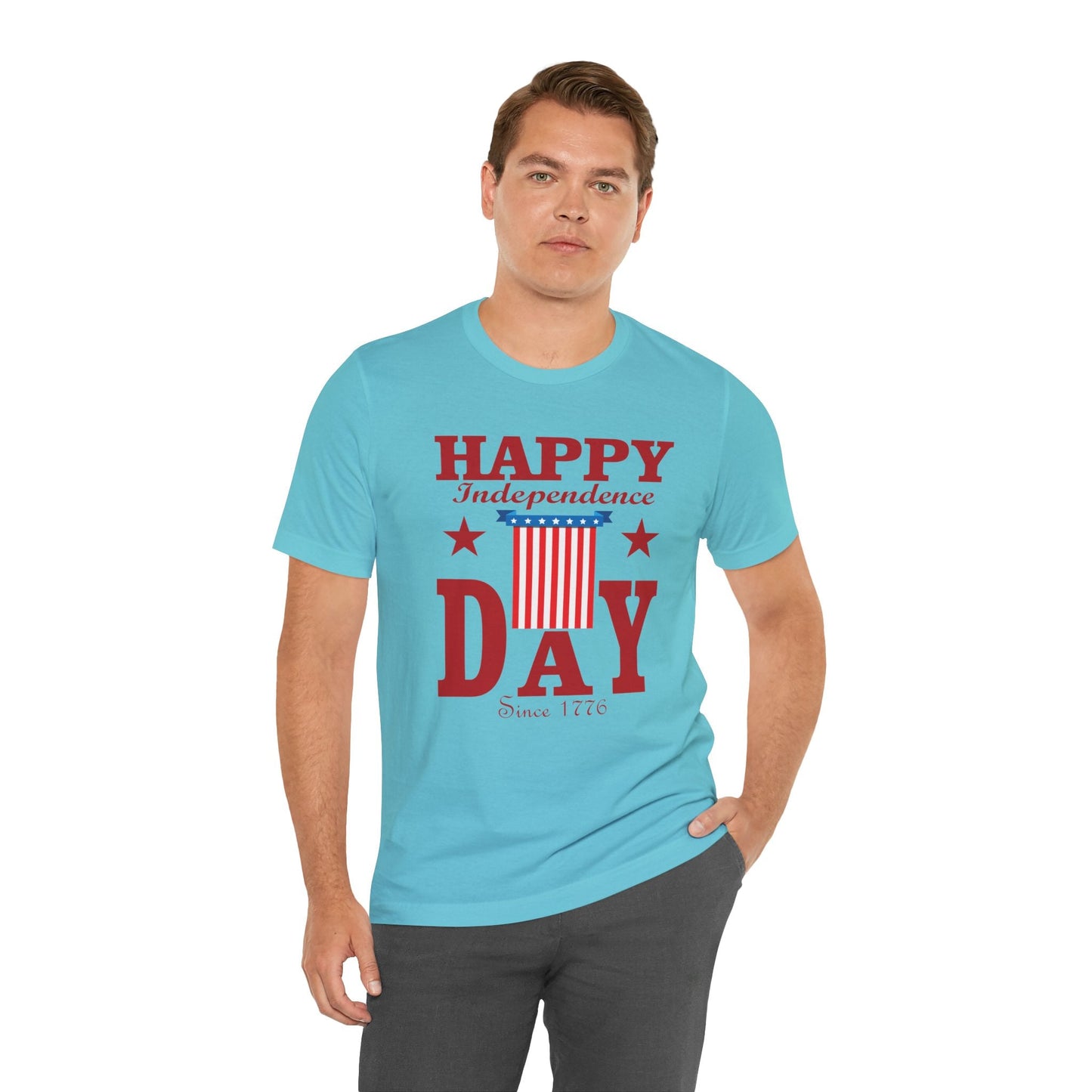 Happy Independence Day Graphic Unisex Cotton T-Shirt 018