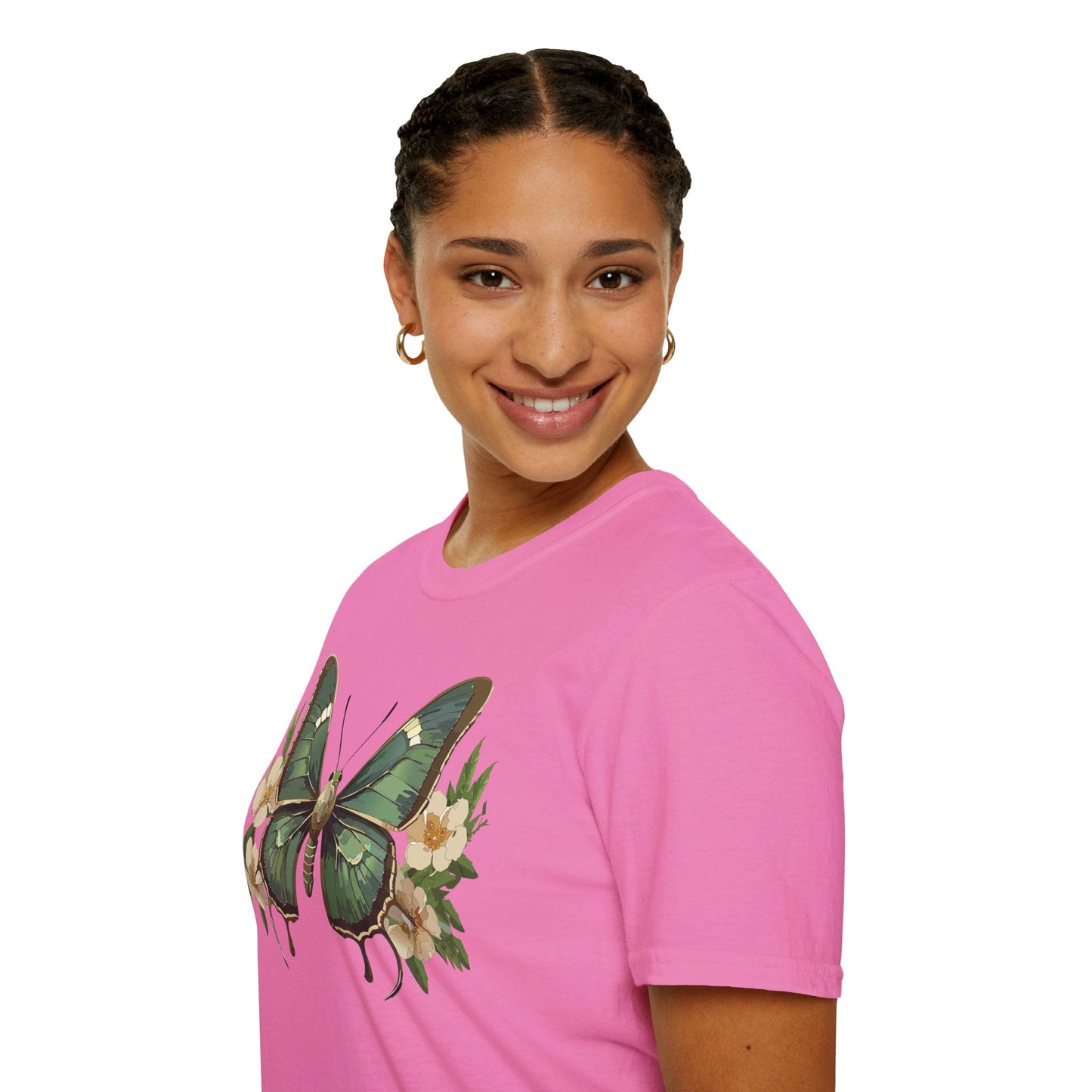 Butterfly Shirt Monarch Style Unisex T Shirt Gildan Softstyle 64000 100 Percent Ring Spun Cotton