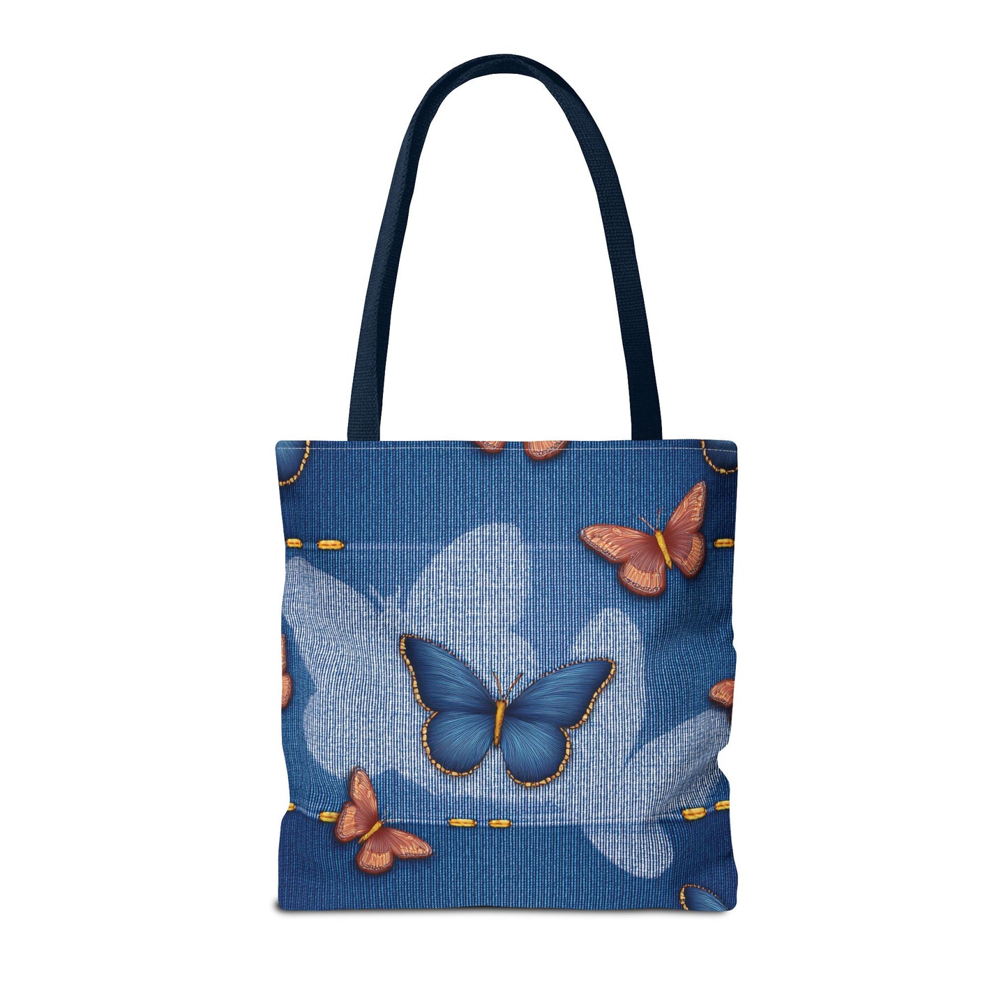 Denim Fabric Imitation Print Unisex Canvas Bag Poly Spun 3 Sizes Tote Bag 176