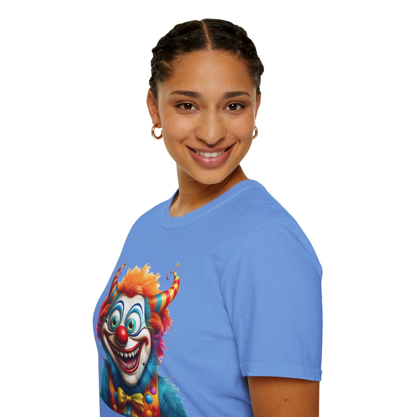 Unisex Clown Shirt Circus Tee Funny Man Shirt Scary Man Shirt Gildan Softstyle 64000