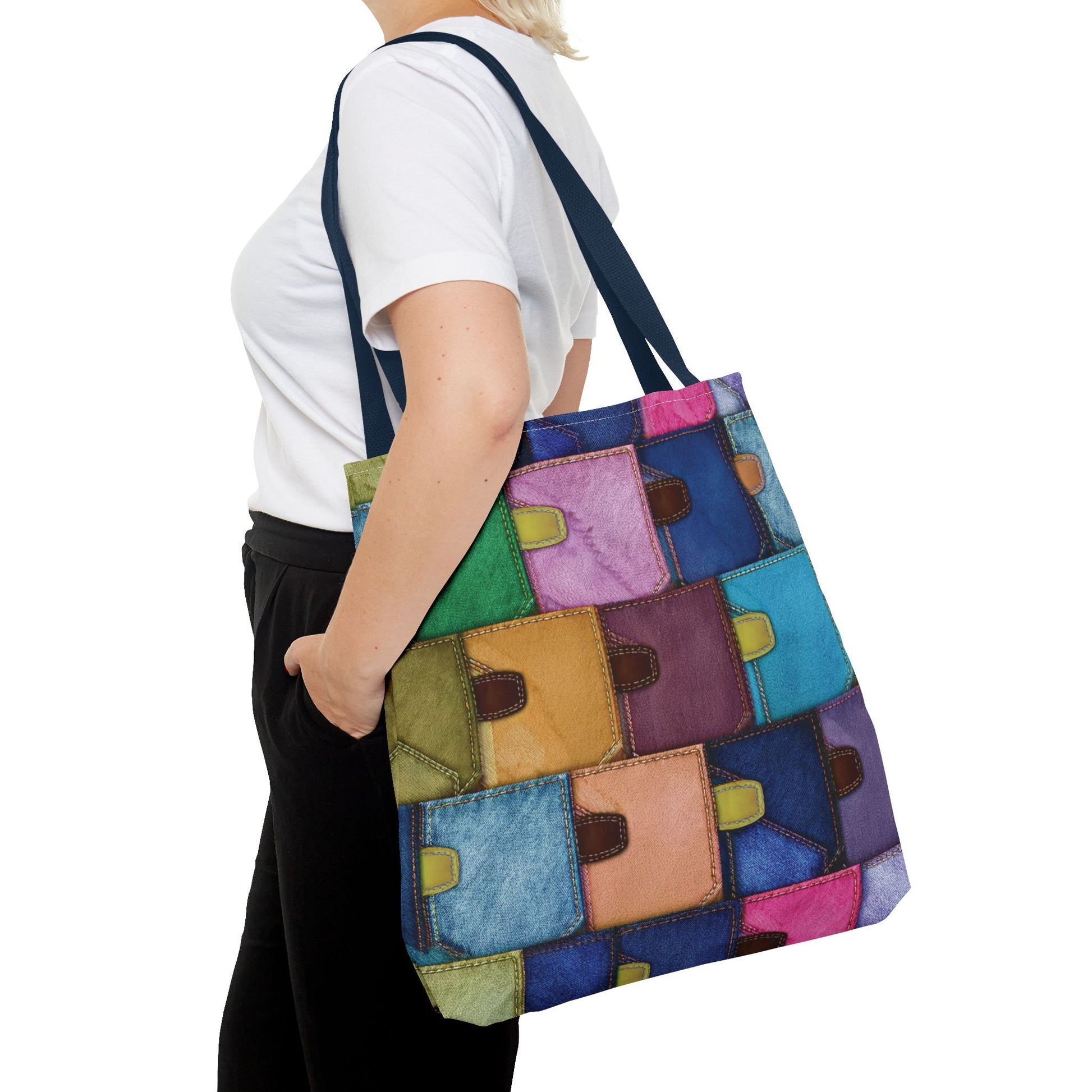 Denim Canvas Bag, Tote Bag Denim Printify