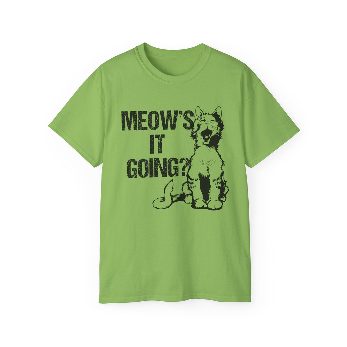 Meow's It Going? Cat Graphic Tee | Vintage Kitten Illustration