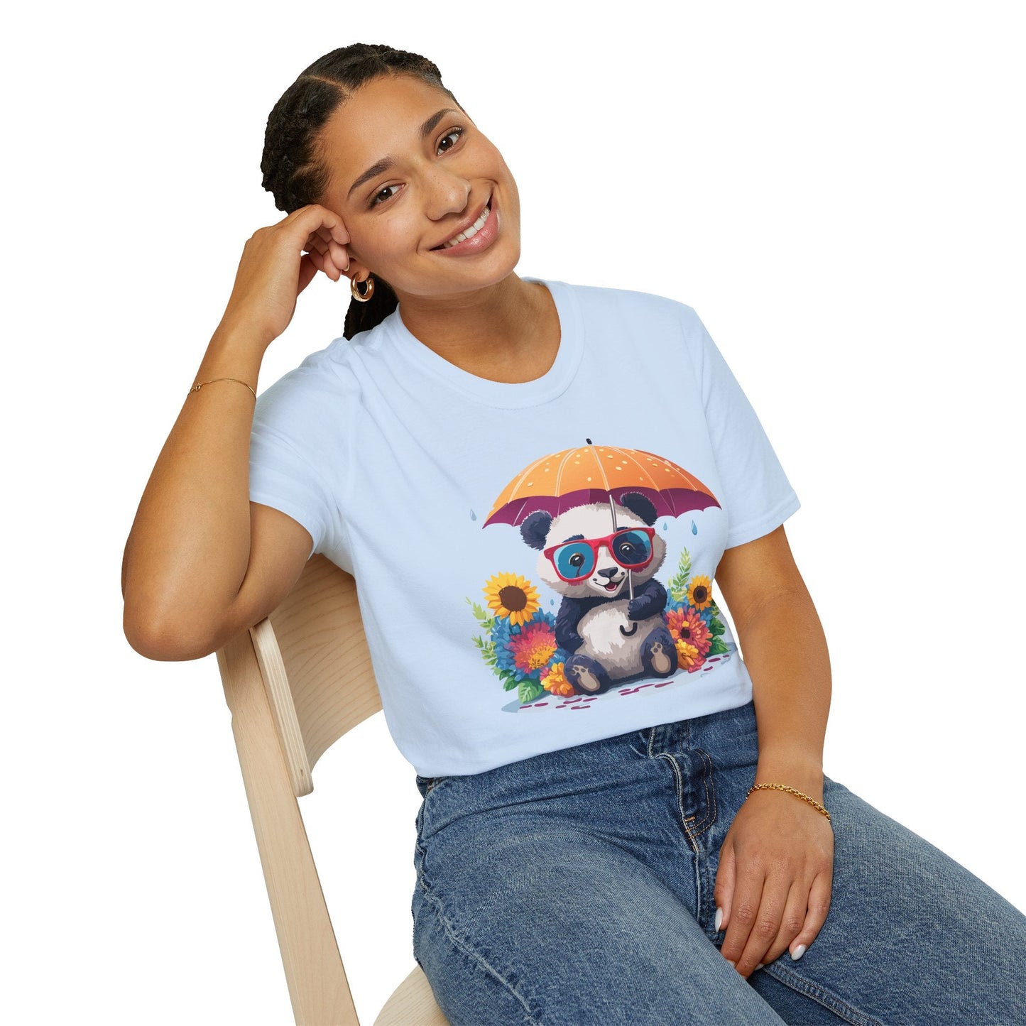 Panda Shirt Unisex Panda Tee Animal Graphic T Shirt Softstyle 64000 Cotton Breathable Everyday