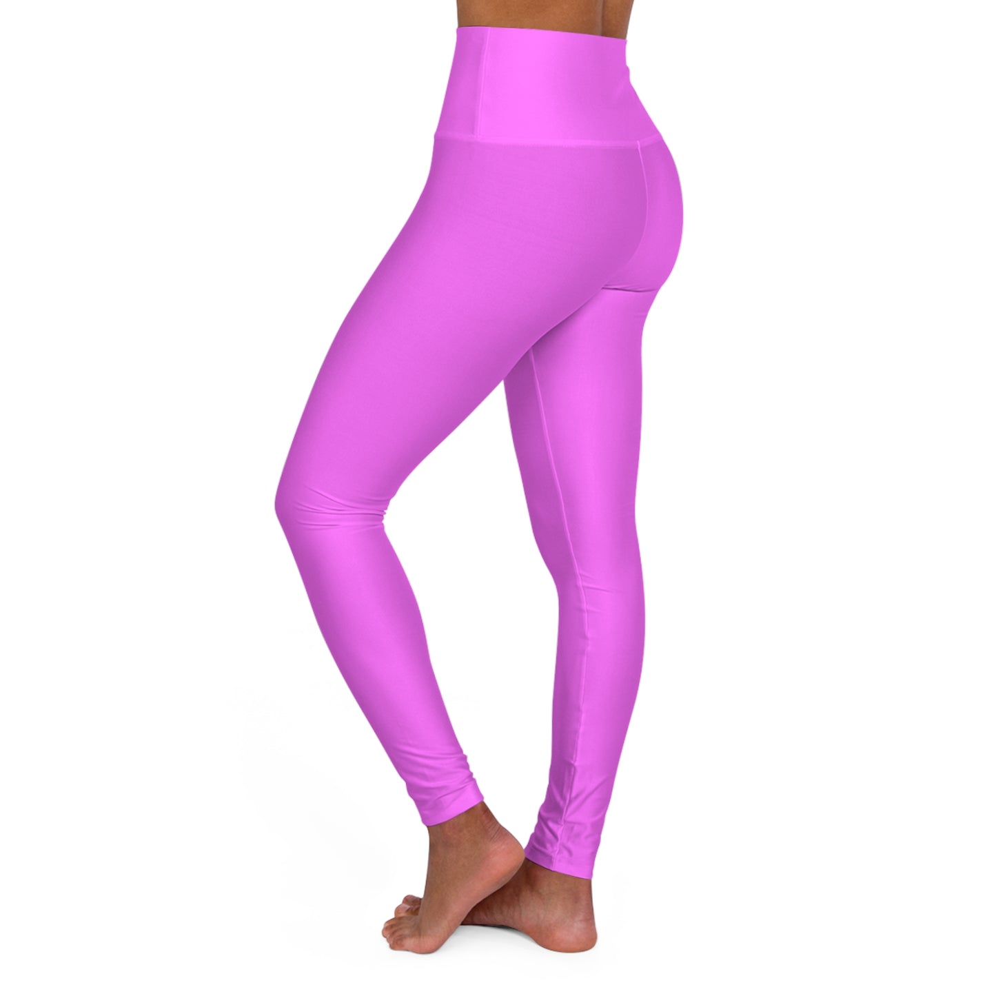 Bright Peony Pink Color High-Waist Yoga Leggings Women's Seamless Poly-Span Stretchy Pants XS-2XL