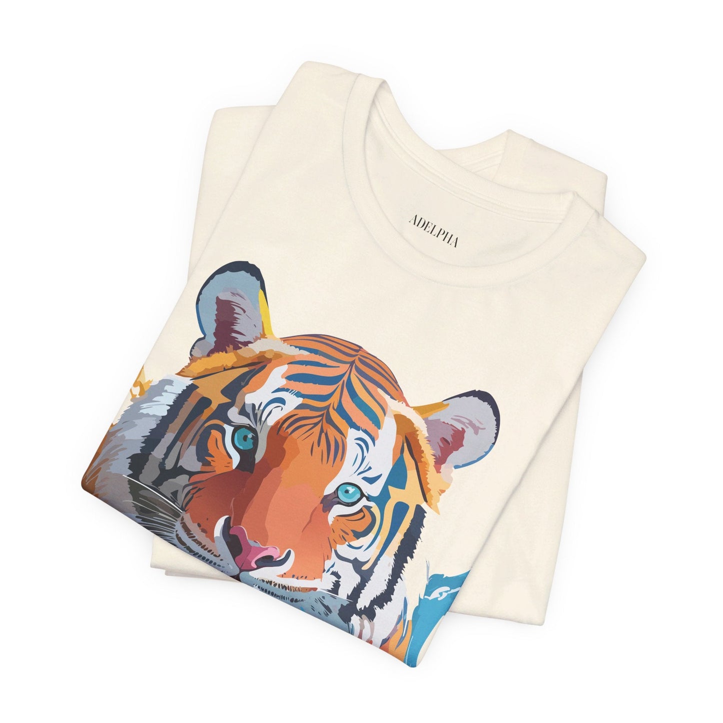 Tiger Graphic Tee Adelpha Unisex Short Sleeve Vintage Inspired Shirt For Casual Wear